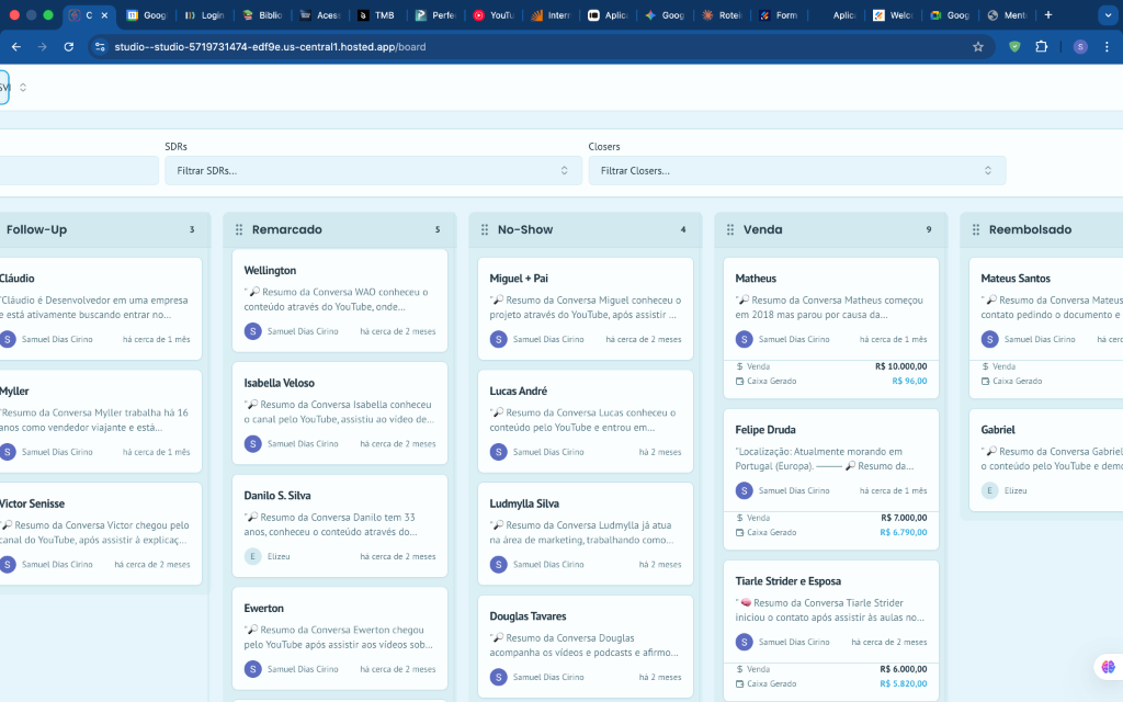 CRM Dashboard - Pipeline Comercial